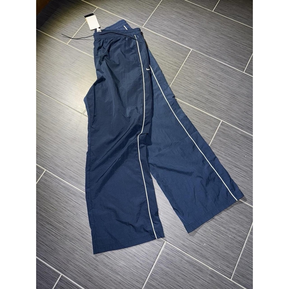Vintage Nike Y2K Black Track Pants Nylon Sweatpants Size XL Women's Blue